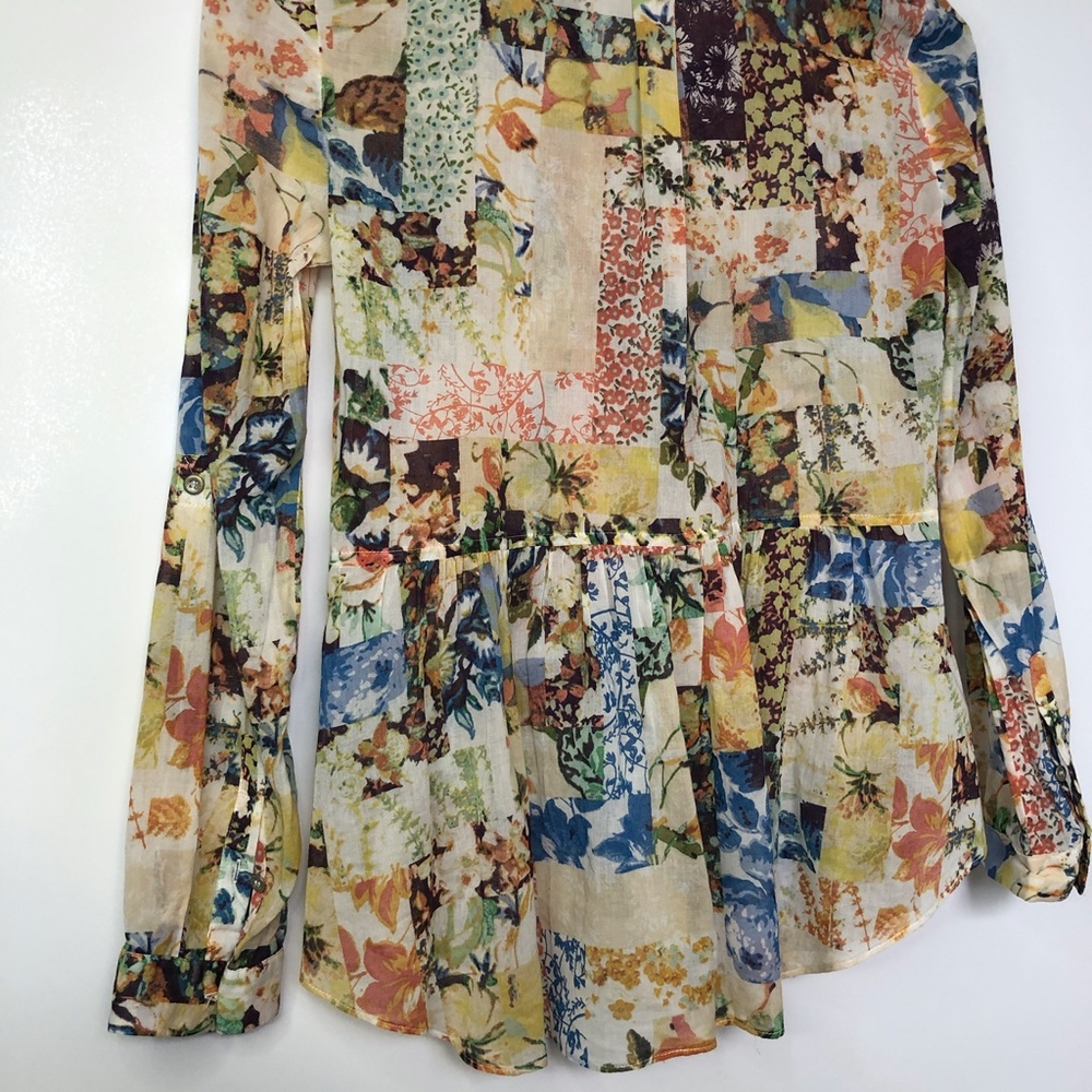 Anthropologie Maeve Floral Abella Pintuck SZ 0 - Picture 12 of 15